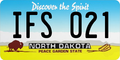 ND license plate IFS021