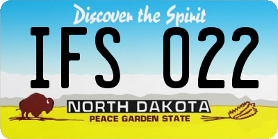 ND license plate IFS022