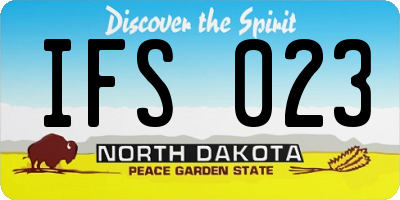 ND license plate IFS023
