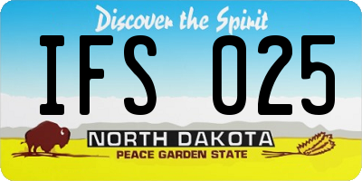 ND license plate IFS025