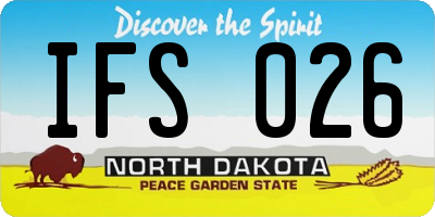 ND license plate IFS026