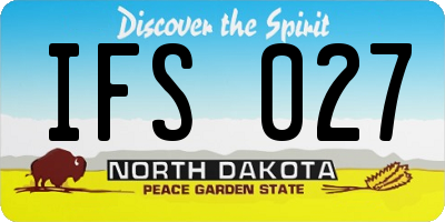 ND license plate IFS027