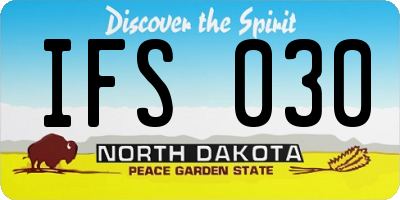 ND license plate IFS030