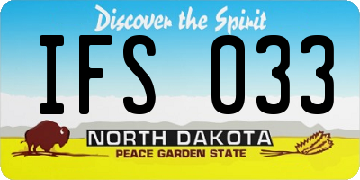 ND license plate IFS033