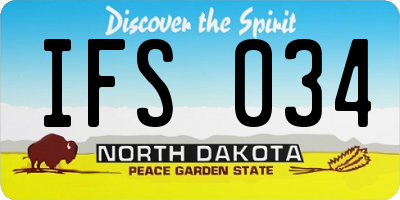 ND license plate IFS034