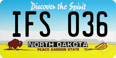ND license plate IFS036