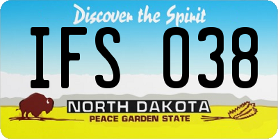 ND license plate IFS038