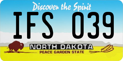 ND license plate IFS039