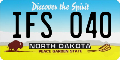ND license plate IFS040