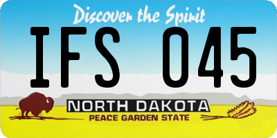 ND license plate IFS045