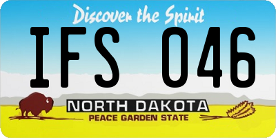 ND license plate IFS046