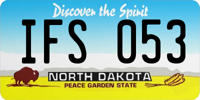ND license plate IFS053