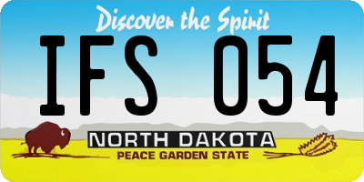 ND license plate IFS054