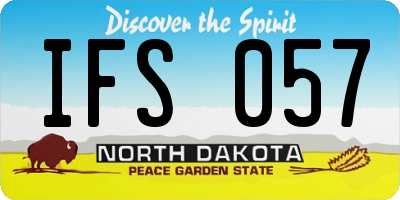 ND license plate IFS057