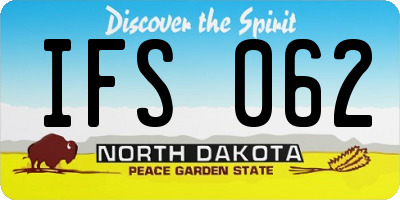 ND license plate IFS062