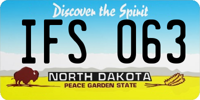 ND license plate IFS063