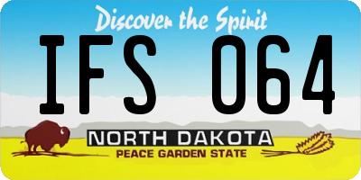 ND license plate IFS064