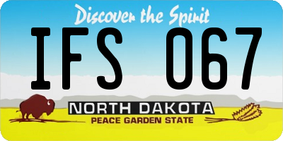 ND license plate IFS067