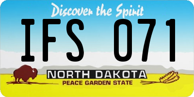 ND license plate IFS071