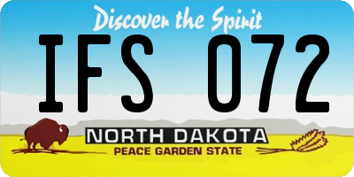 ND license plate IFS072