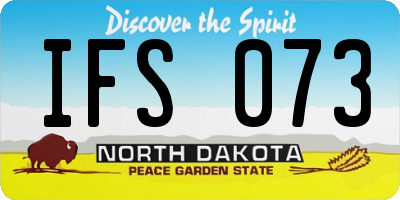 ND license plate IFS073