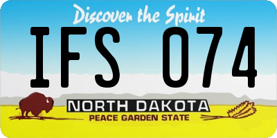 ND license plate IFS074
