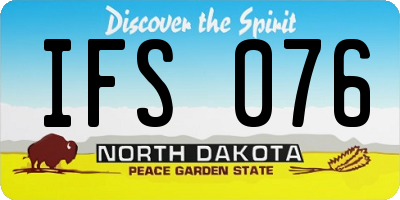 ND license plate IFS076