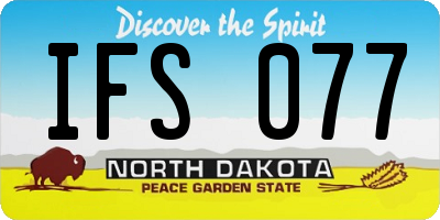 ND license plate IFS077