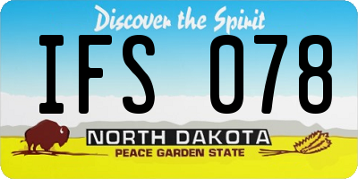 ND license plate IFS078
