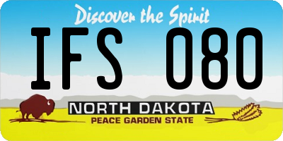 ND license plate IFS080