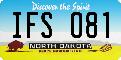 ND license plate IFS081