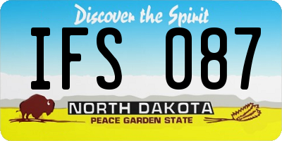 ND license plate IFS087