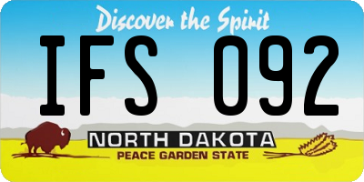 ND license plate IFS092