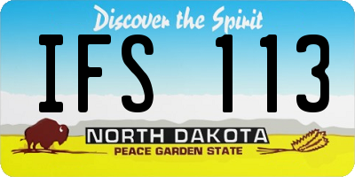 ND license plate IFS113