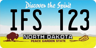 ND license plate IFS123