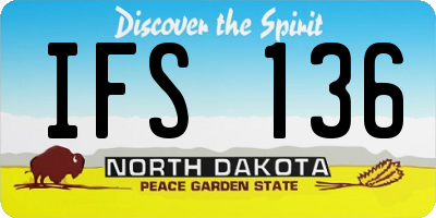 ND license plate IFS136