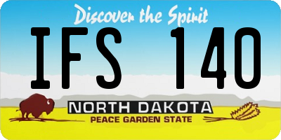 ND license plate IFS140