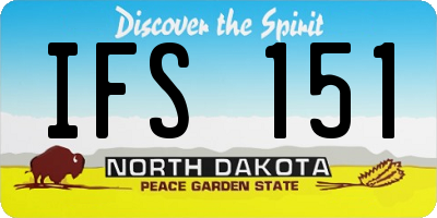 ND license plate IFS151