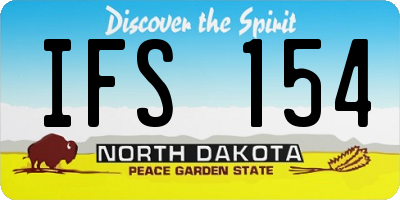ND license plate IFS154