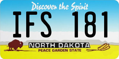 ND license plate IFS181