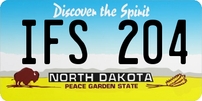 ND license plate IFS204