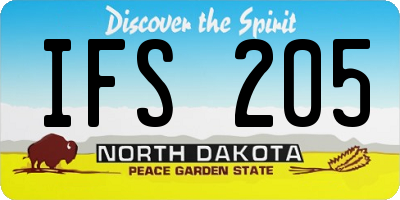 ND license plate IFS205