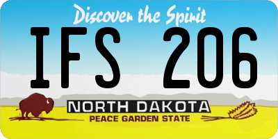 ND license plate IFS206