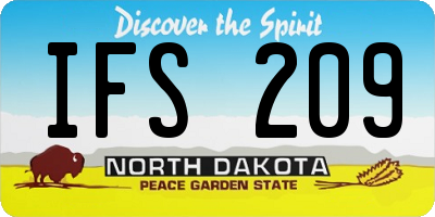 ND license plate IFS209
