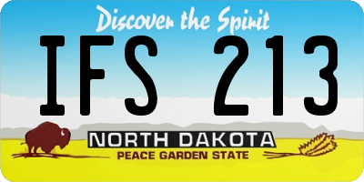 ND license plate IFS213