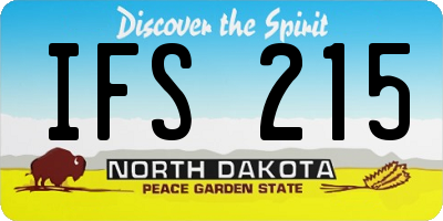 ND license plate IFS215