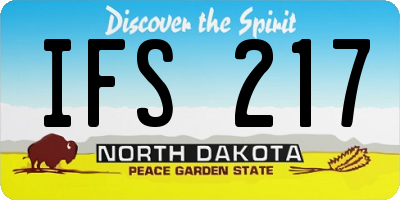 ND license plate IFS217
