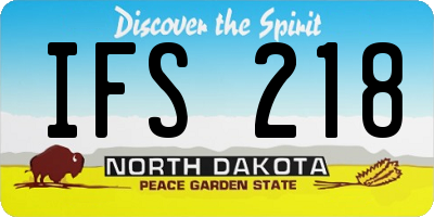 ND license plate IFS218