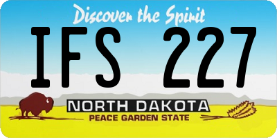 ND license plate IFS227