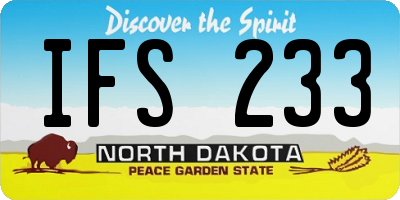 ND license plate IFS233